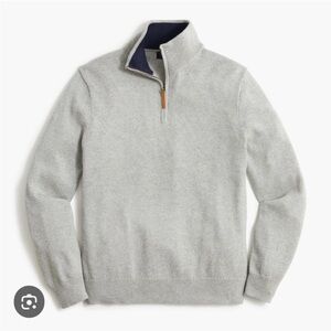 J Crew Cotton half-zip sweater in Heather Gray Size XXL